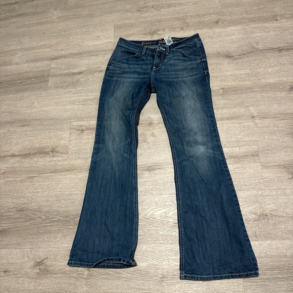 Cruel Girl Dark Blue Wide Leg Jeans